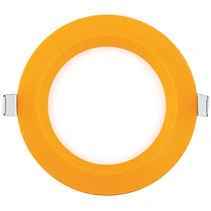 LED ПАНЕЛ ЗА ВГРАЖДАНЕ, КРЪГ, ОРАНЖЕВА РАМКА, 6 W, 2700 K, 220-240 V AC, ТОПЛА СВЕТЛИНА, ULTRALUX