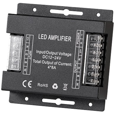 УСИЛВАТЕЛ ЗА RGBW LED ЛЕНТА, 4X8 A, 384 W (12 V), 12-24 V DC, ULTRALUX