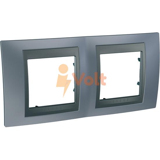 ДЕКОРАТИВНА РАМКА UNICA, ДВОЙНА, СИВ, MGU66.004.297, SCHNEIDER ELECTRIC
