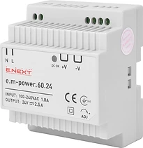 ЗАХРАНВАЩ БЛОК ЗА DIN ШИНА E.M-POWER 60 W, DC24V, E.NEXT