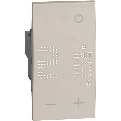 ЕЛЕКТРОНЕН СТАЕН ТЕРМОСТАТ LIVING NOW, 5 A, 1 NO КОНТАКТА, 230 V AC, 2 МОДУЛА, СКРИТ МОНТАЖ, КРЕМ, BTICINO