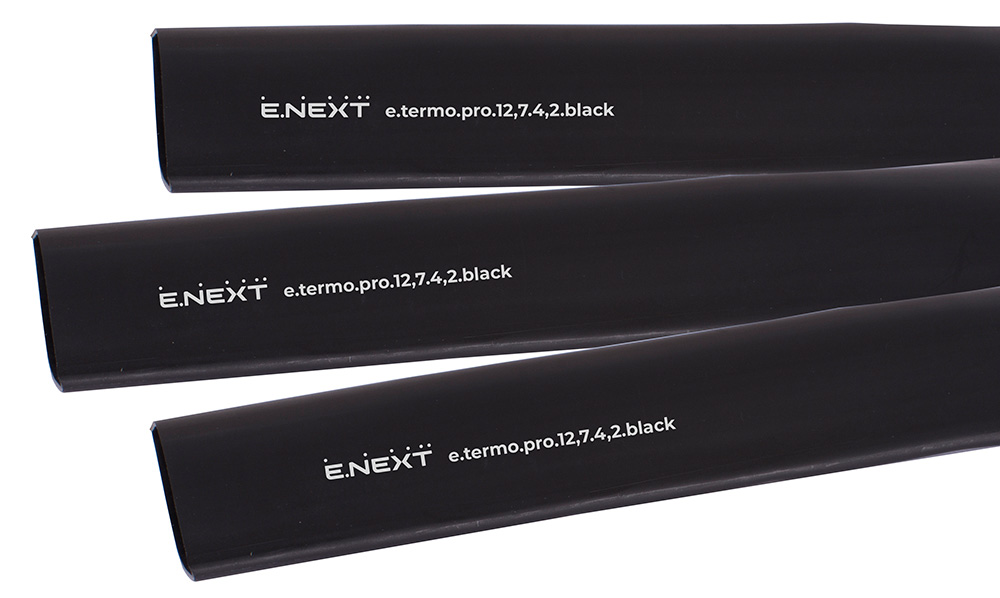 ТЕРМОСВИВАЕМ ШЛАУХ С ЛЕПИЛЕН СЛОЙ 12.7/4.2, 1 M, ЧЕРЕН, E.TERMO.PRO.12,7.4,2.BLACK, E.NEXT
