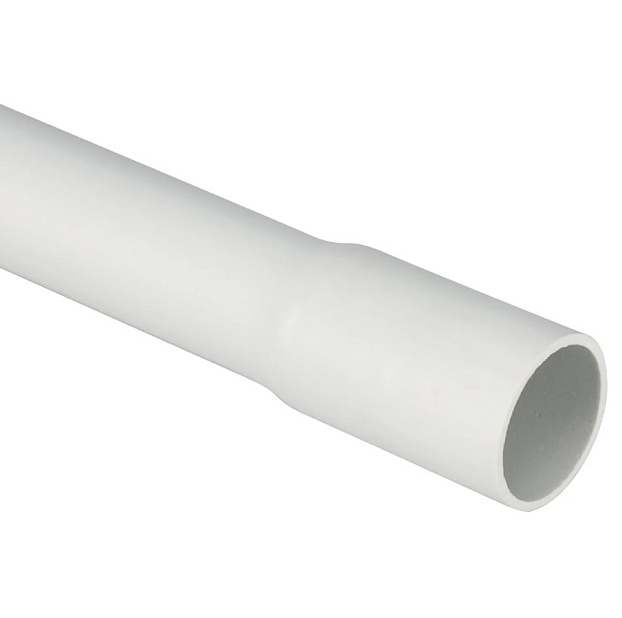 ТРЪБА PVC Ф40 MM-ВЪНШНО 3 МЕТРА С МУФА 320 N СИВА / 1 БР, ELETTROCANALI