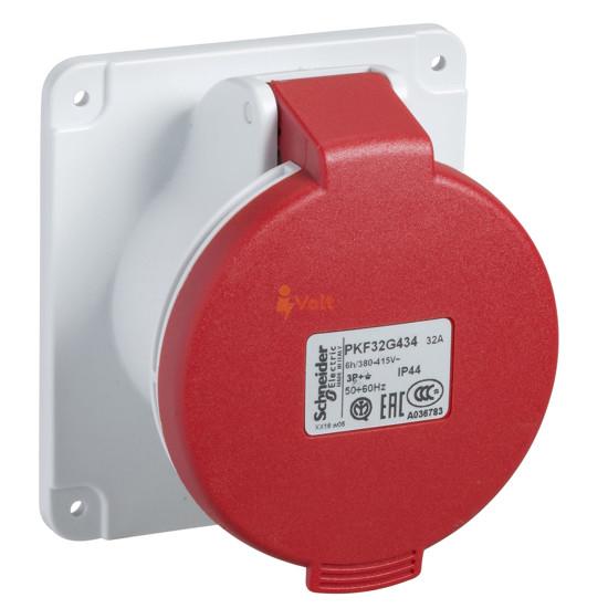 ПРАВ КОНТАКТ ЗА ТАБЛО MUREVA PK, 16 A, 3P+E, 400 V AC, IP44, PKF16G434, SCHNEIDER ELECTRIC