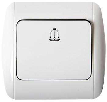 БУТОН E.INSTALL.STAND, С РАМКА, СЪС СИМВОЛ ЗВЪНЕЦ, СКРИТ МОНТАЖ, БЯЛ, E.INSTALL.STAND.811D, E.NEXT