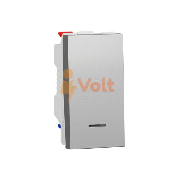 ДЕВИАТОРЕН КЛЮЧ NEW UNICA, С ИНДИКАЦИЯ, СКРИТ МОНТАЖ, АЛУМИНИЙ, NU310330S, SCHNEIDER ELECTRIC