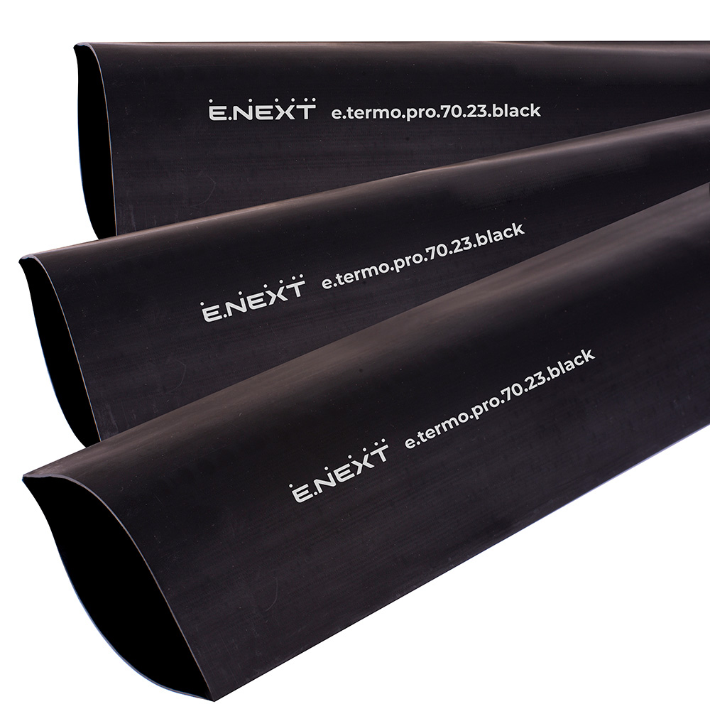 ТЕРМОСВИВАЕМ ШЛАУХ С ЛЕПИЛЕН СЛОЙ 70/23, 1 M, ЧЕРЕН, E.TERMO.PRO.70.23.BLACK, E.NEXT