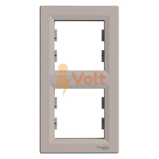 ДЕКОРАТИВНА РАМКА ASFORA, ДВОЙНА, ВЕРТИКАЛНА, БРОНЗ, EPH5810269, SCHNEIDER ELECTRIC