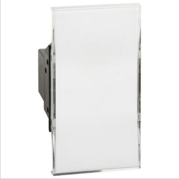 ЛИЦЕВ ПАНЕЛ LIVING NOW, ЗА БУТОН 3 A 12 V AC С ДЪРЖАЧ ЗА ЕТИКЕТ, С LED ИНДИКАТОР, 2 МОДУЛА, БЯЛ, BTICINO