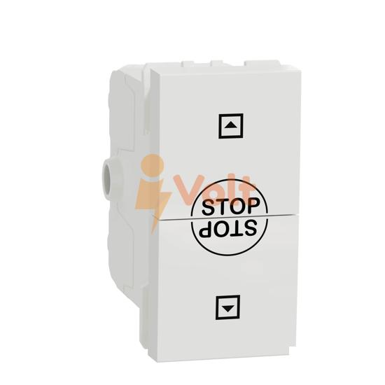 ДВУПОЗИЦИОНЕН КЛЮЧ ЗА ЩОРИ NEW UNICA, СКРИТ МОНТАЖ, БЯЛ, NU310918SC, SCHNEIDER ELECTRIC