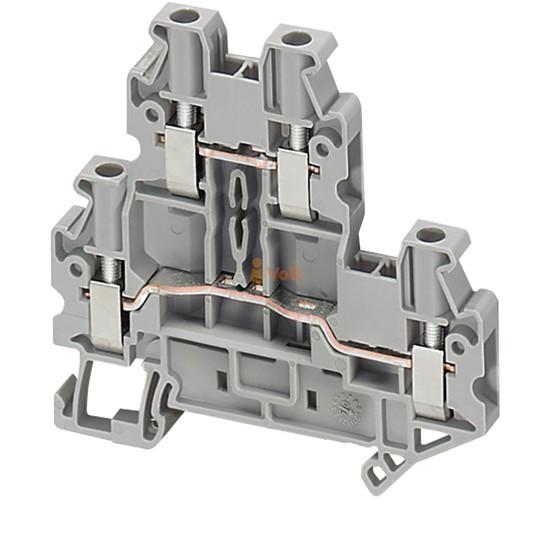 РЕДОВА КЛЕМА 2.5 MM2, СИВА, ДВУЕТАЖНА, 4 ТОЧКИ НА СВЪРЗВАНЕ, ВИНТОВА, Linergy TR, NSYTRV24D, SCHNEIDER ELECTRIC