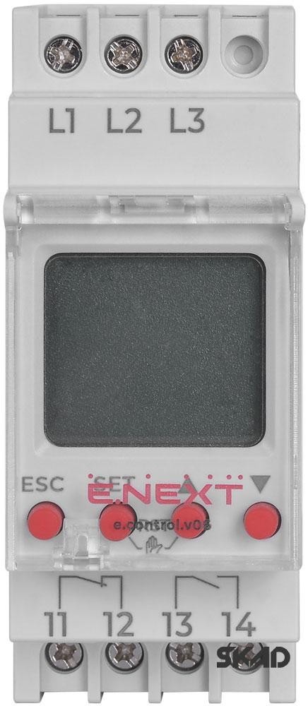 ДИГИТАЛЕН ТАЙМЕР E.CONTROL, ЕЛЕКТРОНЕН, 24-264 V AC/DC, 1CO, E.CONTROL.T08M, E.NEXT