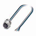 КОНЕКТОР ЗА СЕНЗОРИ, ЖЕНСКИ, 4-ПИНОВ, M12, ЗА ПАНЕЛЕН МОНТАЖ, ТИП А, 0.5 M / 0.34 MM2, SACC-E-M12FS-4CON-PG9/0.5