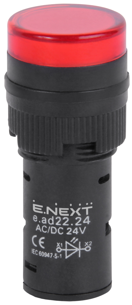 ИНДИКАТОРНА ЛАМПА LED ?22 MM 24 V AC/DC ЧЕРВЕНА, E.AD22.24.RED, E.NEXT