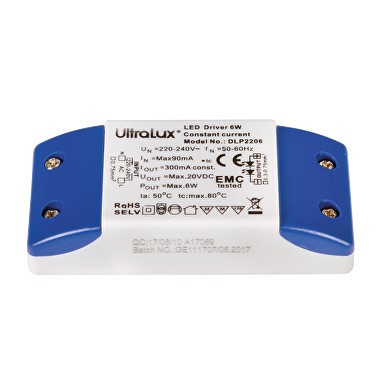 ДРАЙВЕР ЗА LED ОСВЕТЛЕНИЕ, НЕДИМИРАЩ, 6 W/300 MA DC, ULTRALUX