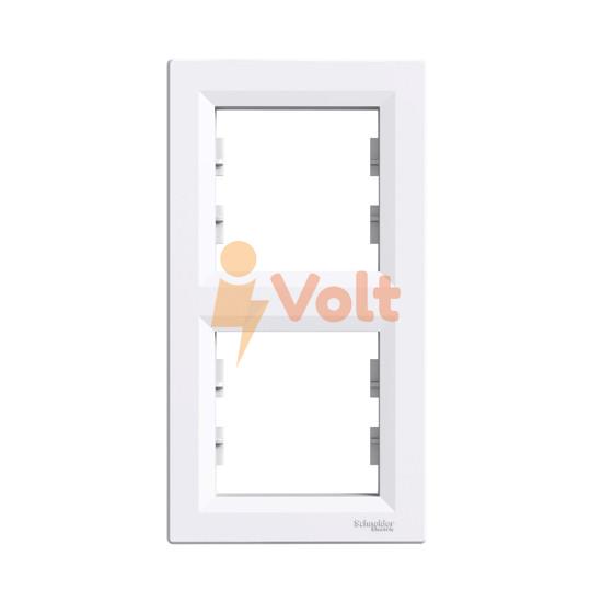 ДЕКОРАТИВНА РАМКА ASFORA, ДВОЙНА, ВЕРТИКАЛНА, БЯЛ, EPH5810221, SCHNEIDER ELECTRIC