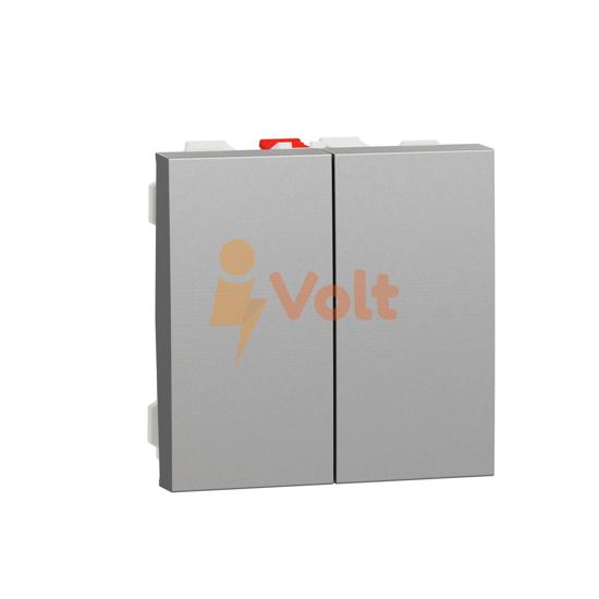 ДВОЕН ДЕВИАТОРЕН КЛЮЧ NEW UNICA, СКРИТ МОНТАЖ, АЛУМИНИЙ, NU321330, SCHNEIDER ELECTRIC