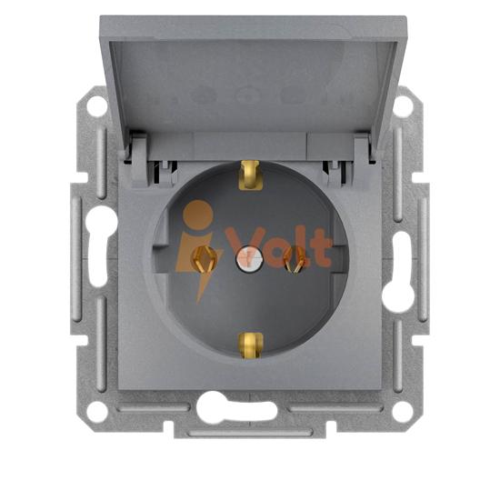 КОНТАКТ ШУКО ASFORA, С КАПАК, СКРИТ МОНТАЖ, СТОМАНА, EPH3100162, SCHNEIDER ELECTRIC