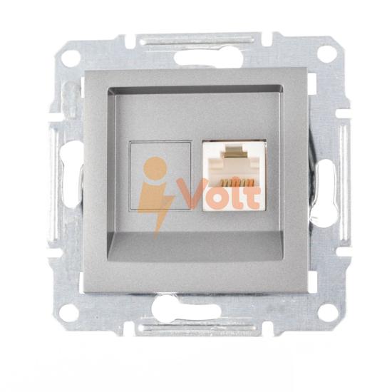 КОМПЮТЪРНА РОЗЕТКА RJ45 ASFORA, СКРИТ МОНТАЖ, СТОМАНА, EPH4300162, SCHNEIDER ELECTRIC