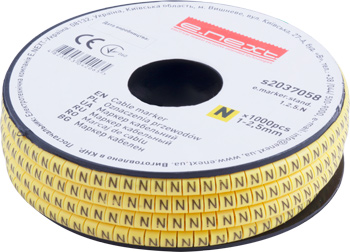 КАБЕЛНА МАРКИРОВКА, 1-2.5 MM2, “N“, 1000 БР, E.MARKER.STAND.1.2.5.N, E.NEXT