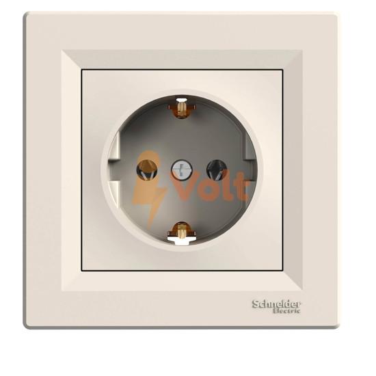 КОНТАКТ ШУКО ASFORA, СКРИТ МОНТАЖ, КРЕМ, EPH2900123, SCHNEIDER ELECTRIC
