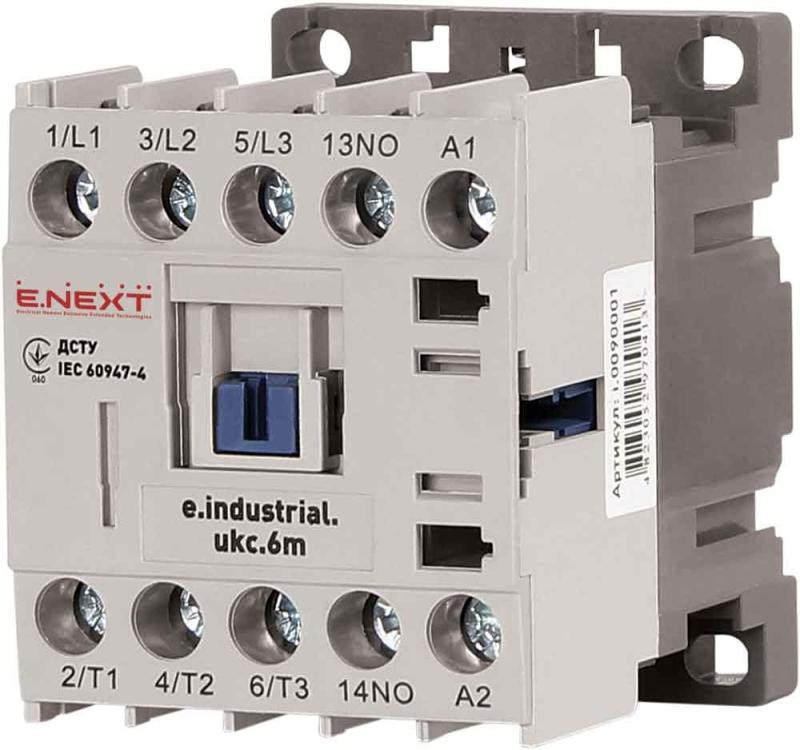 КОНТАКТОР E.INDUSTRIAL.UKC, 3P, 6 A, 230 V AC, 1NO, E.INDUSTRIAL.UKC.6M.220, E.NEXT