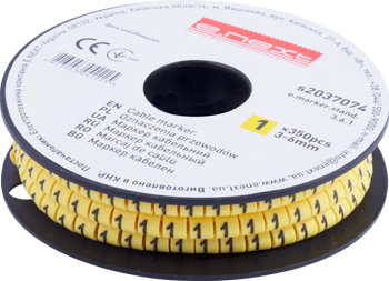 КАБЕЛНА МАРКИРОВКА, 3-6 MM2, “1“, 350 БР, E.MARKER.STAND.3.6.1, E.NEXT