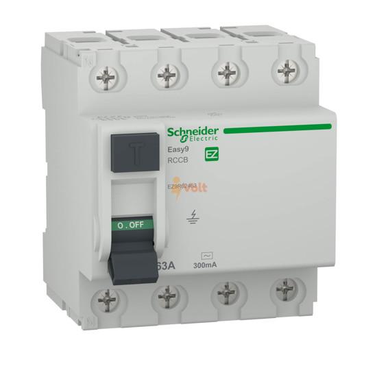 ДЕФЕКТНОТОКОВА ЗАЩИТА EASY 9 3P+N, 63 A, 300 MA, ТИП AC, EZ9R62463, SCHNEIDER ELECTRIC