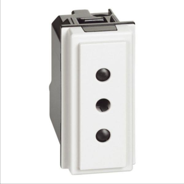 КОНТАКТ ИТАЛИАНСКИ СТАНДАРТ LIVING NOW, 10 A, 2P+E, 250 V AC, ИТАЛИАНСКИ СТАНДАРТ, 1 МОДУЛ, СКРИТ МОНТАЖ, БЯЛ, BTICINO