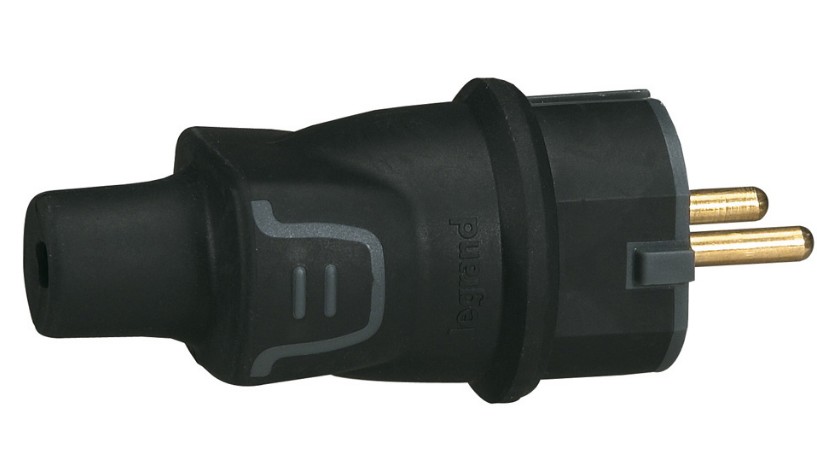 ЩЕПСЕЛ HELIUM, 16 A, 2P+E, С КАБЕЛ НАЗАД, IP44, ЧЕРЕН, 50342, LEGRAND