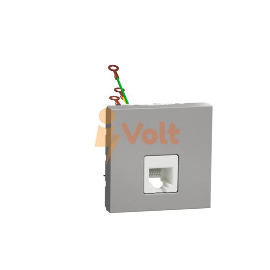 ТЕЛЕФОННА РОЗЕТКА RJ11 NEW UNICA, СКРИТ МОНТАЖ, АЛУМИНИЙ, NU349730, SCHNEIDER ELECTRIC