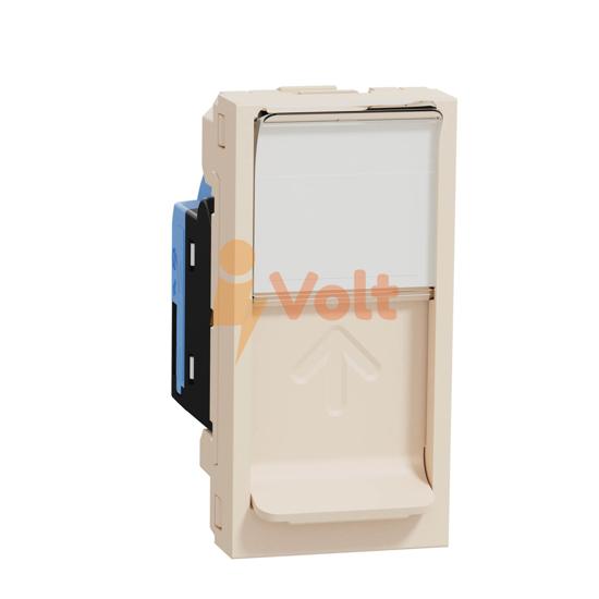 КОМПЮТЪРНА РОЗЕТКА RJ45 NEW UNICA, СКРИТ МОНТАЖ, СЛОНОВА КОСТ, NU341044, SCHNEIDER ELECTRIC