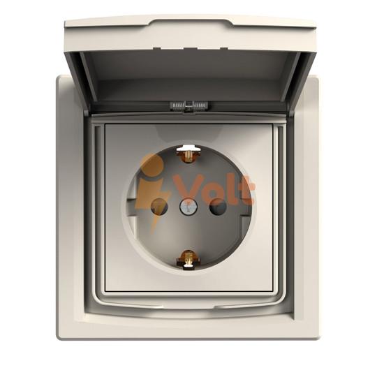 КОНТАКТ ШУКО ASFORA, IP44, СКРИТ МОНТАЖ, КРЕМ, EPH3100323, SCHNEIDER ELECTRIC