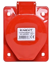 ИНДУСТРИАЛЕН КОНТАКТ ЗА ТАБЛО E.SOCKET.PRO, 32 A, 3P+N+E, 400 V AC, E.SOCKET.PRO.5.32.WALL, E.NEXT
