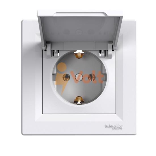 КОНТАКТ ШУКО ASFORA, С КАПАК, СКРИТ МОНТАЖ, БЯЛ, EPH3100121, SCHNEIDER ELECTRIC