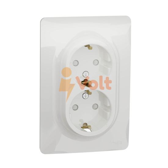 ДВОЕН КОНТАКТ ШУКО NEW UNICA, СКРИТ МОНТАЖ, БЯЛ, NU206718, SCHNEIDER ELECTRIC