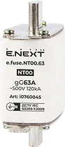 NH ВИСОКОМОЩЕН СТОПЯЕМ ПРЕДПАЗИТЕЛ РАЗМЕР 00, КЛАС GG, 63 A, E.FUSE.NT00.63, E.NEXT