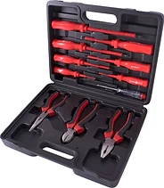 ОТВЕРКИ ИЗОЛИРАНИ КОМПЛЕКТ С ФАЗОМЕР И 3 ВИДА КЛЕЩИ E.TOOL.SET.8500.11, E.NEXT