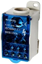 РАЗПРЕДЕЛИТЕЛЕН БЛОК ЗА DIN-ШИНА, 250 A, 1 ПОТЕНЦИАЛ, E.SN.PRO.250, E.NEXT