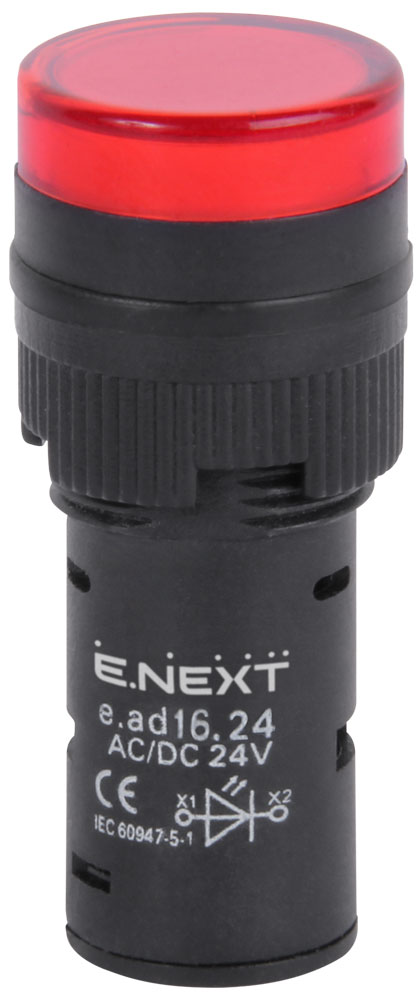 ИНДИКАТОРНА ЛАМПА LED ?16 MM 24 V AC/DC ЧЕРВЕНА, E.AD16.24.RED, E.NEXT