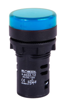 ИНДИКАТОРНА ЛАМПА LED Ф22 MM, 24 V AC/DC СИНЯ, E.AD22.24.BLUE, E.NEXT