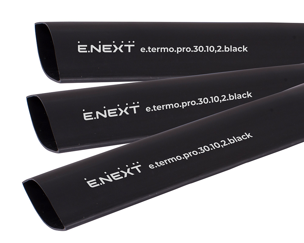 ТЕРМОСВИВАЕМ ШЛАУХ С ЛЕПИЛЕН СЛОЙ 30/10.2, 1 M, ЧЕРЕН, E.TERMO.PRO.30.10,2.BLACK, E.NEXT