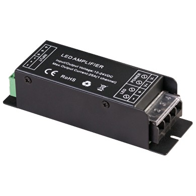 УСИЛВАТЕЛ ЗА ЕДНОЦВЕТНА LED ЛЕНТА, 25 A, 300 W (12 V), 12-24 V DC, ULTRALUX