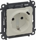 КОНТАКТ ШУКО С USB VALENA LIFE, 16 A, 2P+E + USB ТИП C 1.5 A 7.5 W, СКРИТ МОНТАЖ, КРЕМ, LEGRAND