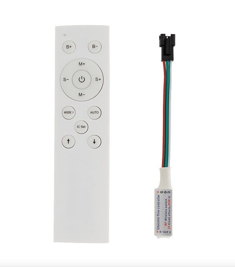 RF КОНТРОЛЕР ЗА ЕДНОЦВЕТНА ДИГИТАЛНА LED ЛЕНТА 1 ПОРТ 12-24 V DC IC WS2811 2048 PIXELS, ULTRALUX