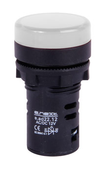 ИНДИКАТОРНА ЛАМПА LED Ф22 MM 24 AC/DC, БЯЛА, E.AD22.24.WHITE, E.NEXT