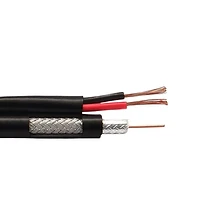 КАБЕЛ КОАКСИАЛЕН RG59 CCS + 2X0.75 MM2, ПОМЕДНЕН (CCA), ЧЕРЕН