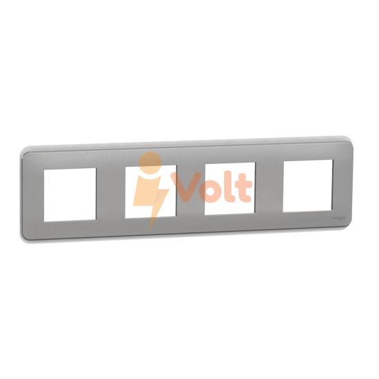 ДЕКОРАТИВНА РАМКА NEW UNICA, ЧЕТВОРНА, АЛУМИНИЙ, NU400830, SCHNEIDER ELECTRIC