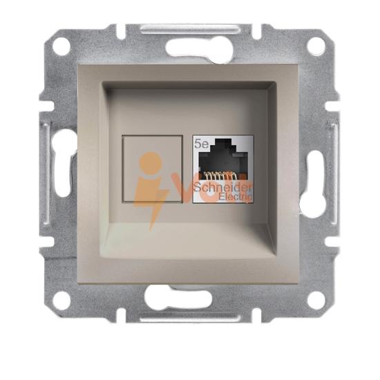 КОМПЮТЪРНА РОЗЕТКА RJ45 ASFORA, СКРИТ МОНТАЖ, БРОНЗ, EPH4300169, SCHNEIDER ELECTRIC