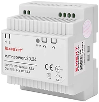 ЗАХРАНВАЩ БЛОК ЗА DIN ШИНА E.M-POWER 30 W, DC24V, E.NEXT